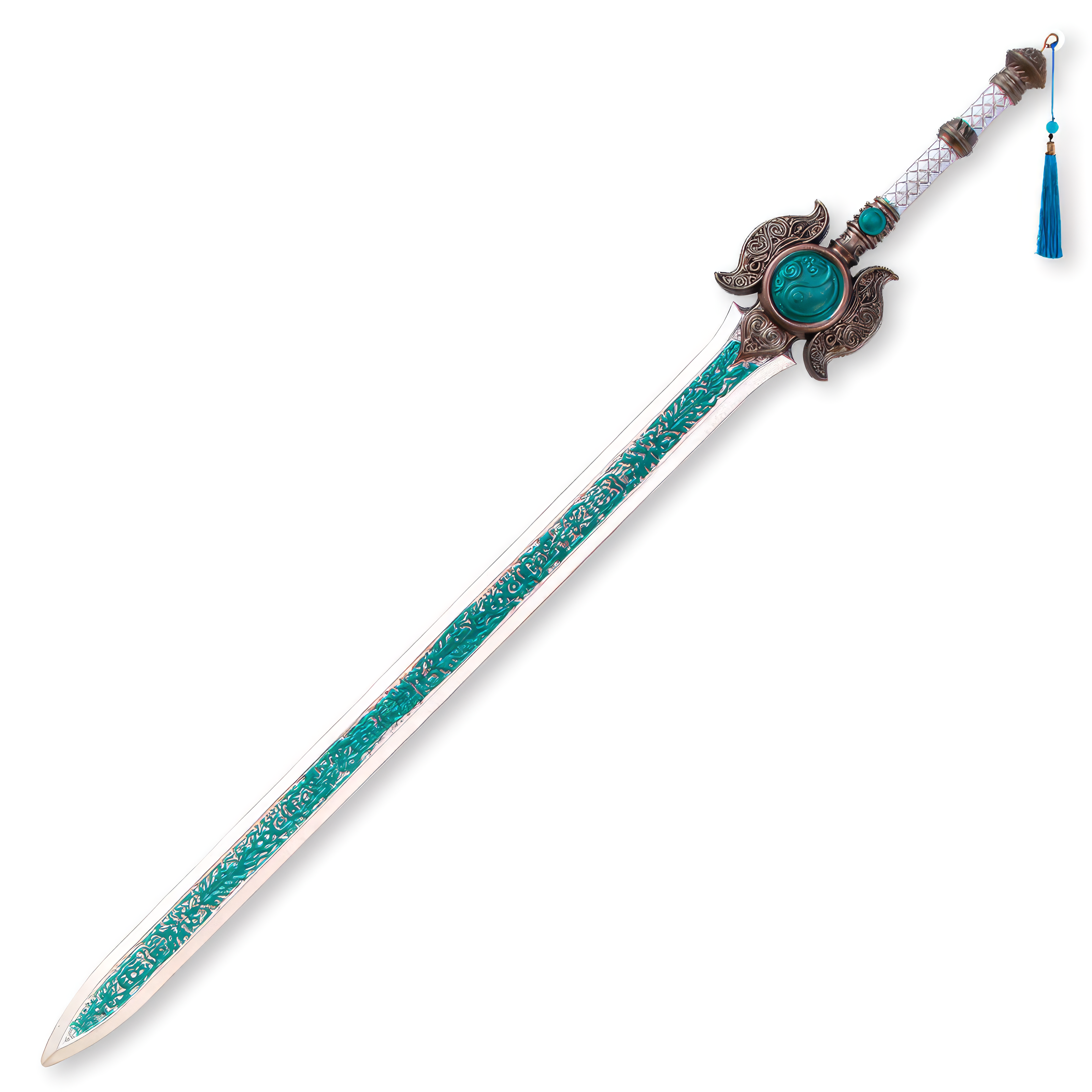 Katana (Sword) Games: Naraka: Bladepoint Cyan Sword (39.3 Inch)
