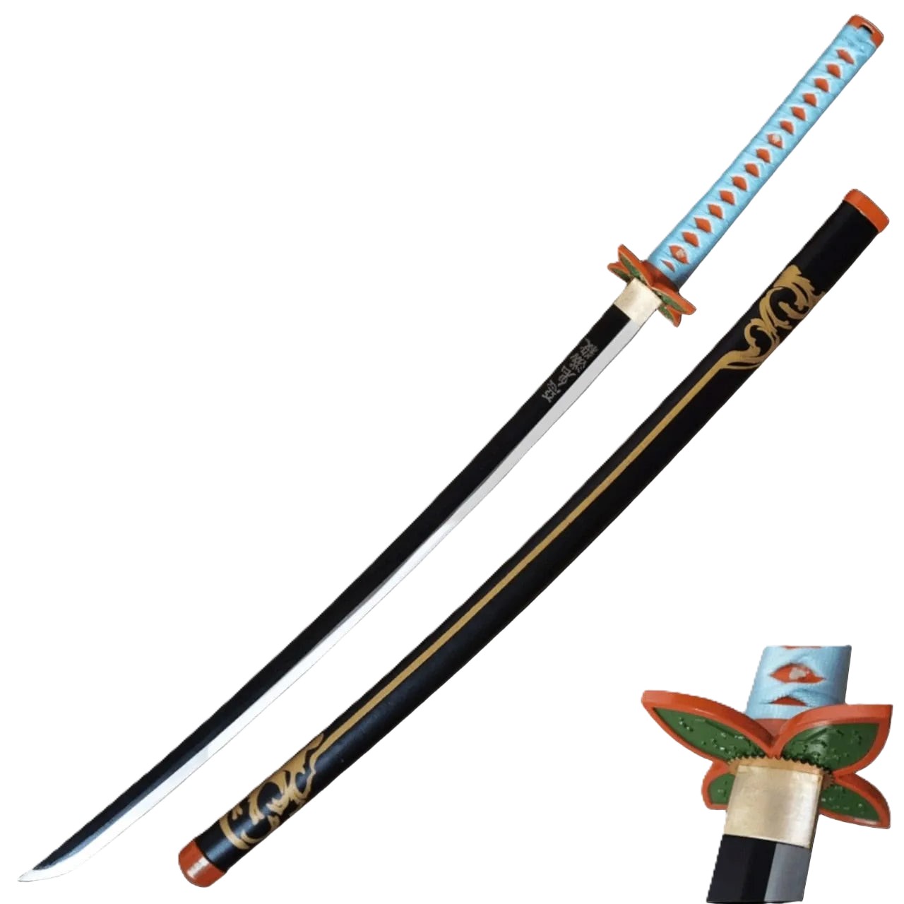 Katana (Sword) Anime: Demon Slayer - Shinobu Kocho Nichirin Katana with Black Scabbard (39.3 Inch)