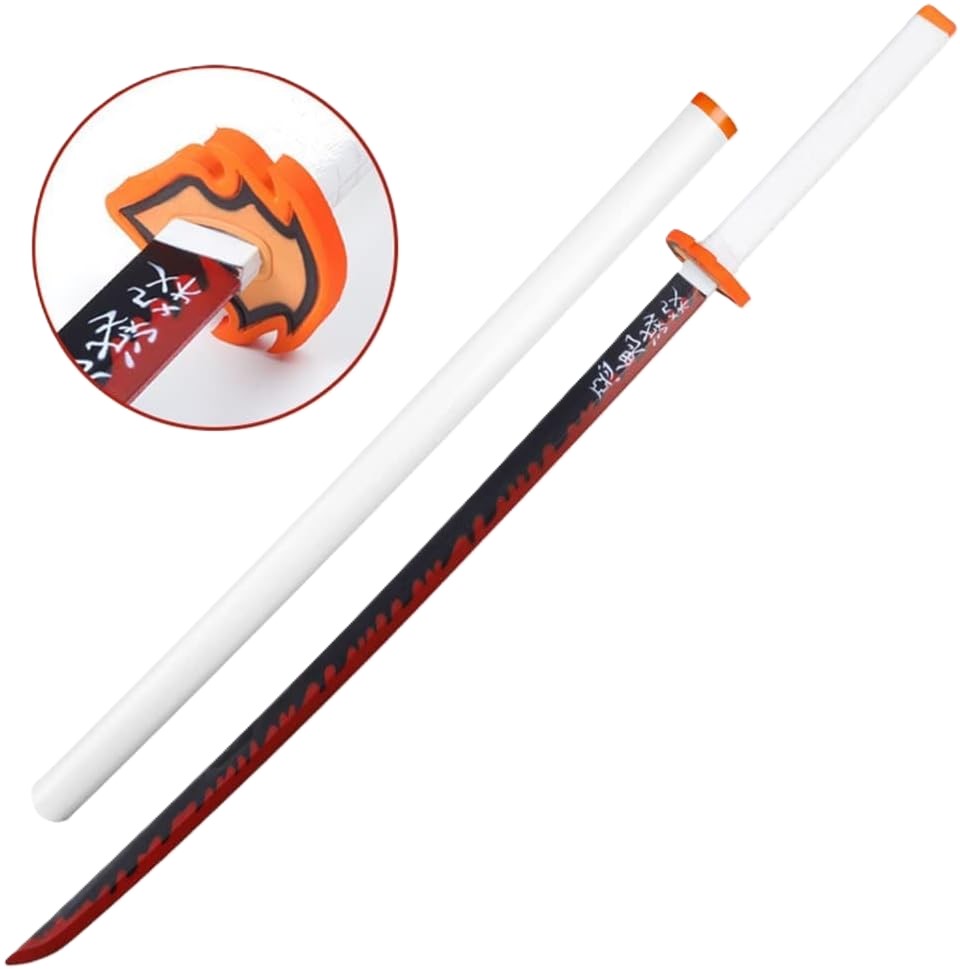 Katana (Sword) Anime: Demon Slayer - Tanjiro Kamado Nichirin Katana White (32.6 Inch)