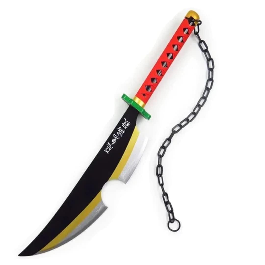 Katana (Sword) Anime: Demon Slayer - Tengin Uzui Nichirin Katanas Bambo Blade (31 Inch)