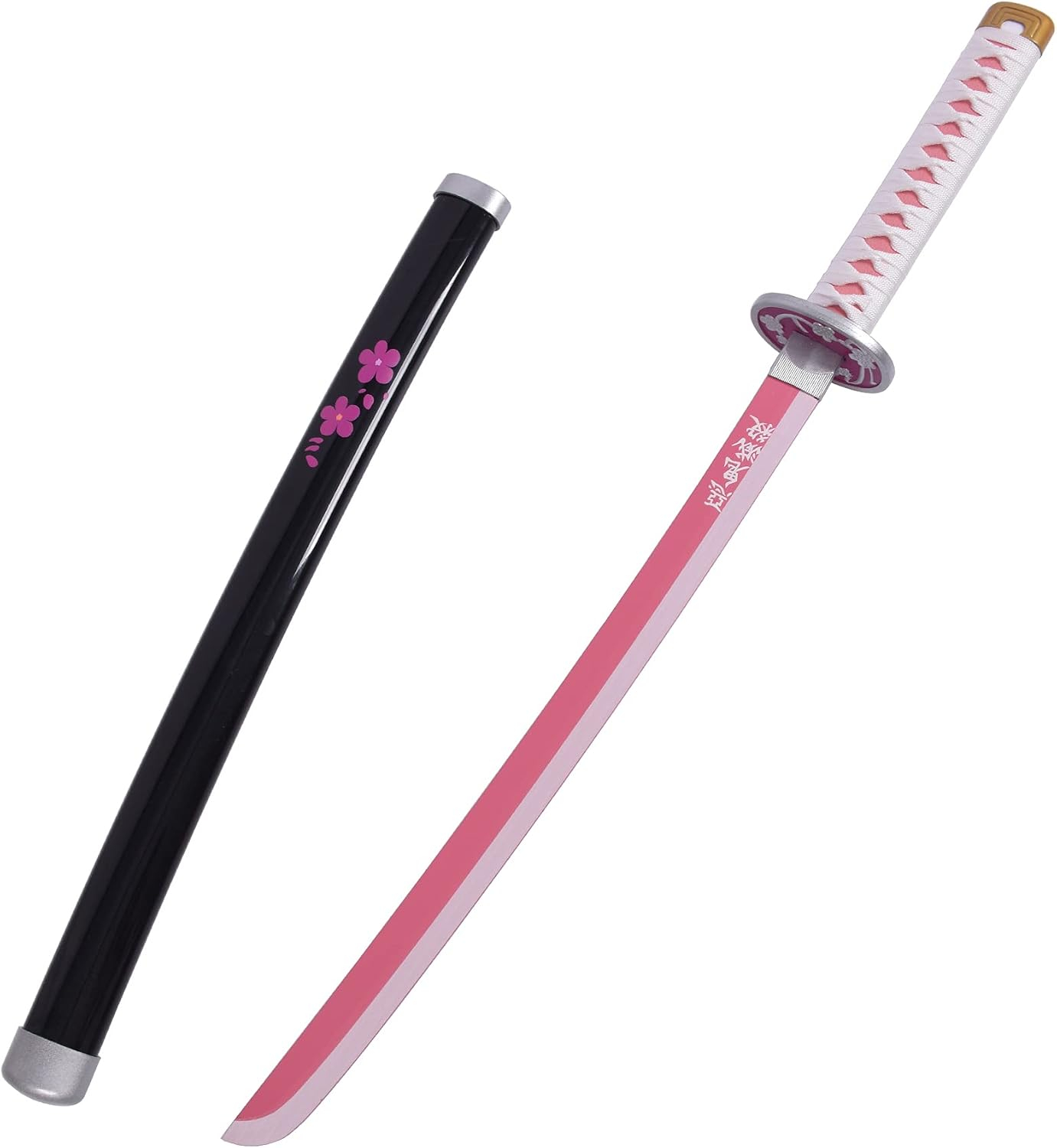 Katana (Sword) Anime: Demon Slayer - Kanao Tsuyuri Nichirin Katanas Bambo Blade with Plastic Scabbard (40 Inch)
