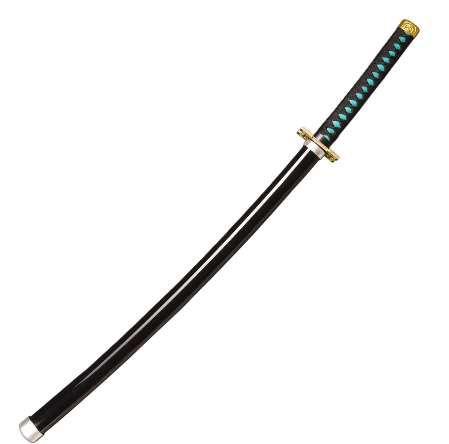 Katana (Sword) Anime: Demon Slayer - Muichiro Tokito Nichirin Katanas White Bambo Blade with Plastic Scabbard (40 Inch)