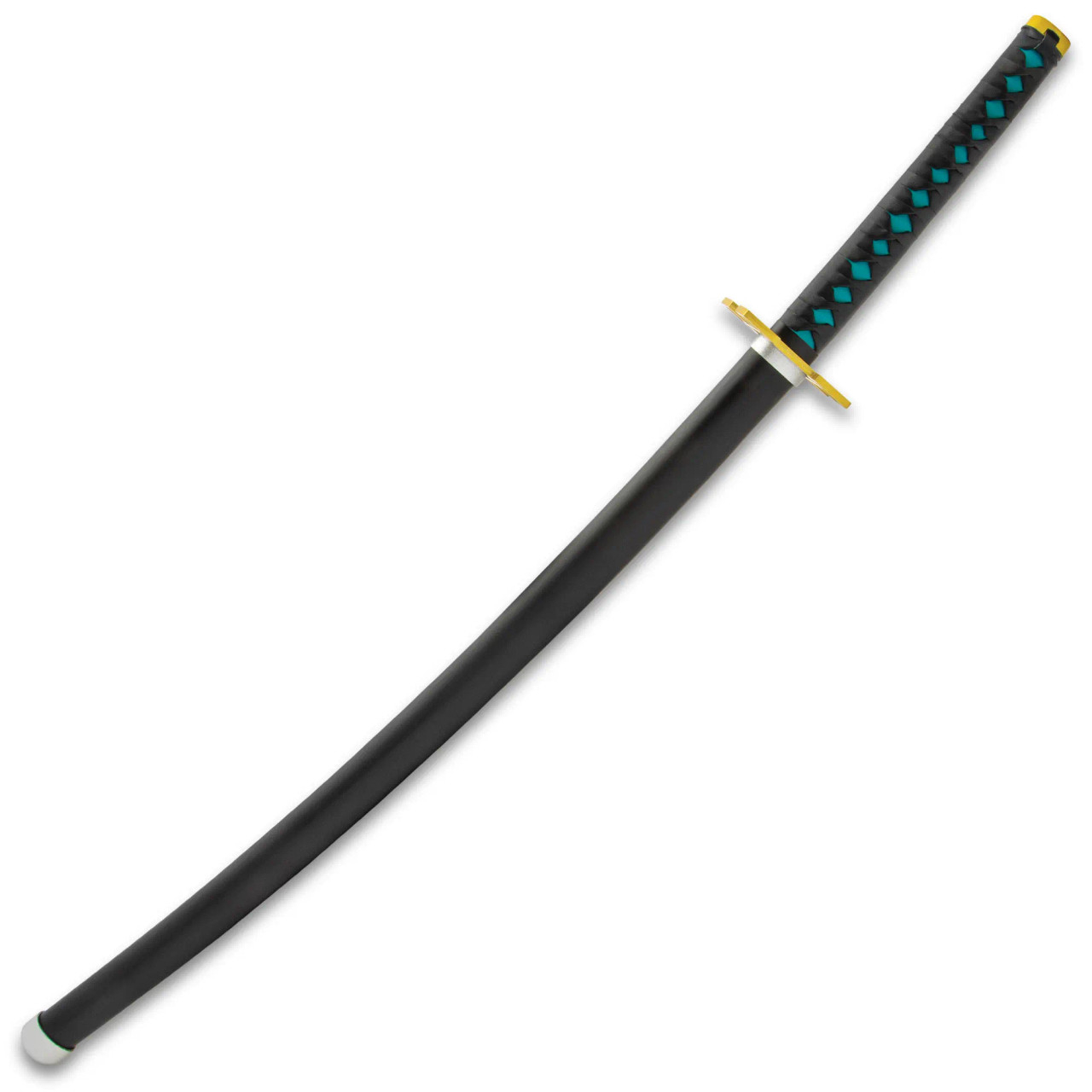 Katana (Sword) Anime: Demon Slayer - Muichiro Tokito Nichirin Katanas Blue Bambo Blade with Plastic Scabbard (40 Inch)