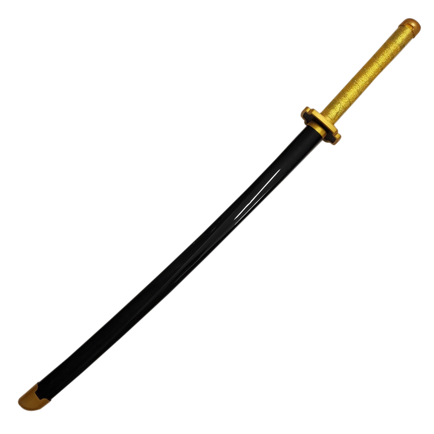 Katana (Sword) Anime: Demon Slayer - Yoriichi Tsugikuni Nichirin Katanas Bambo Gold Blade with Plastic Scabbard (40 Inch)