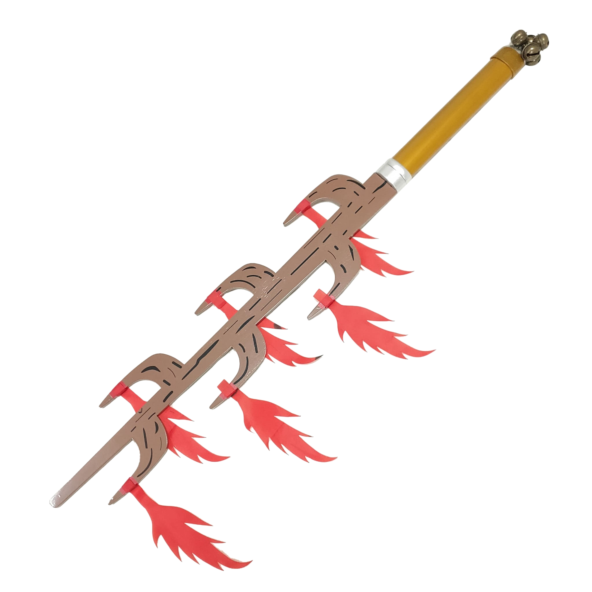 Katana (Sword) Anime: Demon Slayer - Tanjuro Kamado Ceremonial Wooden Stick for Hinokami Kagura Dance (31 Inch)