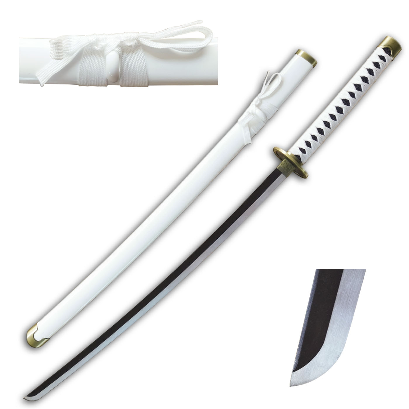 Katana (Sword) Anime: One Piece - Roronoa Zoro Wado Ichimonji Sword Bambo Blade with Plastic Scabbard (40 Inch)