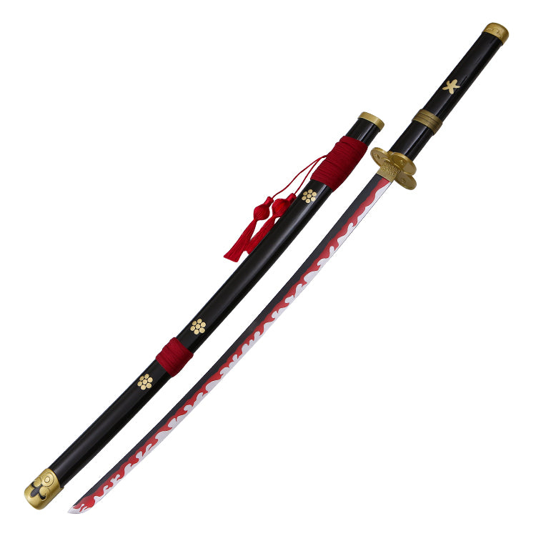 Katana (Sword) Anime: One Piece - Roronoa Zoro Enma Sword Black Bambo Blade with Plastic Scabbard (40 Inch)