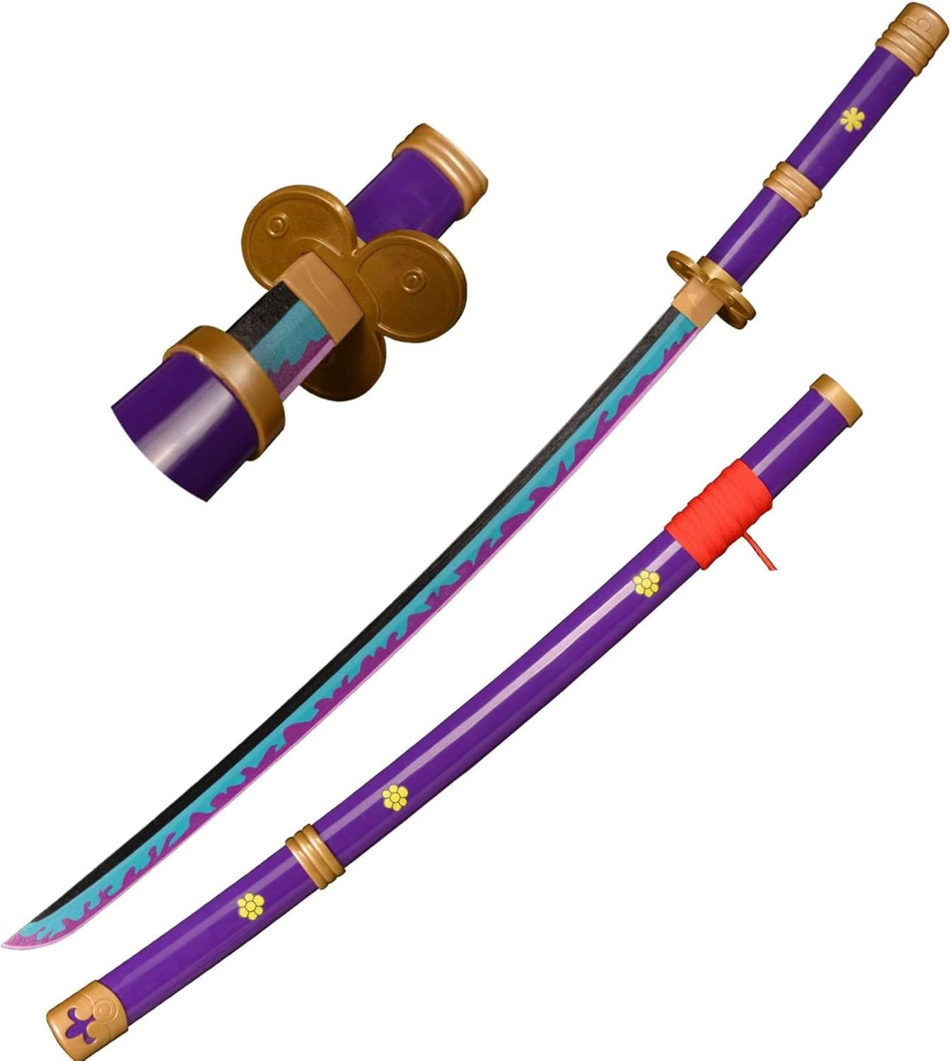 Katana (Sword) Anime: One Piece - Roronoa Zoro Enma Sword Purple Bambo Blade with Plastic Scabbard (40 Inch)
