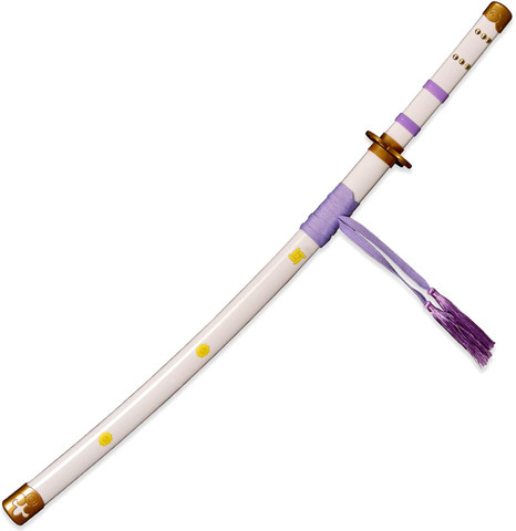 Katana (Sword) Anime: One Piece - Roronoa Zoro Enma Sword White Bambo Blade with Plastic Scabbard (40 Inch)