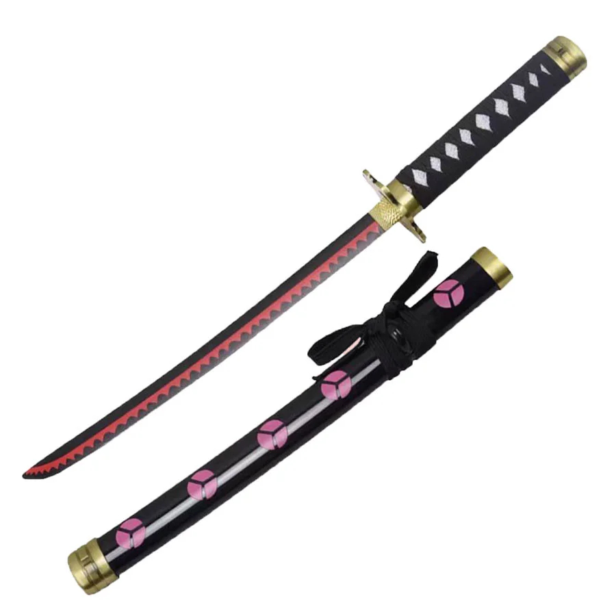 Katana (Sword) Anime: One Piece - Roronoa Zoro Shusui Sword Bamboo Blade with Scabbard & One Level Stand (15.7 Inch)