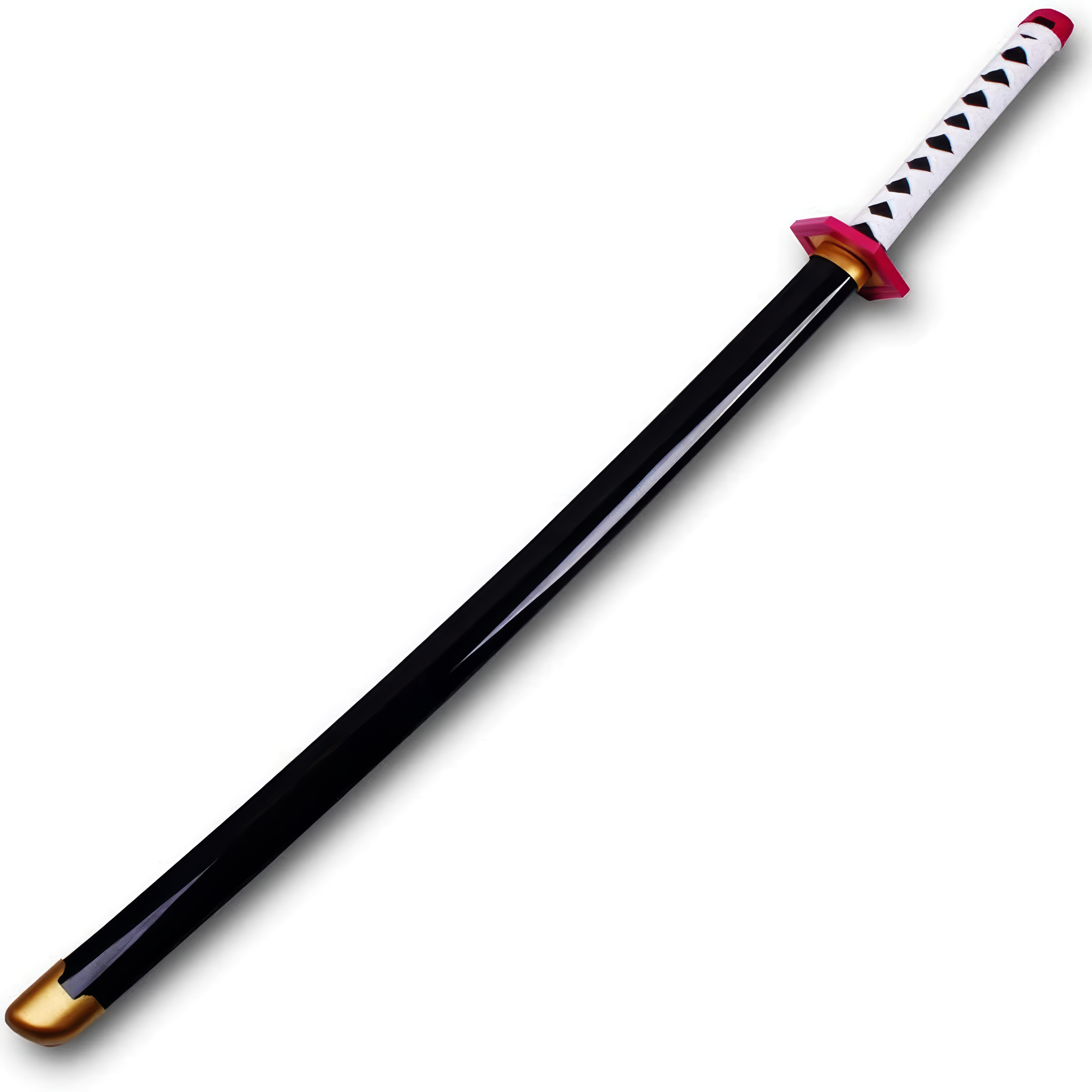 Katana (Sword) Anime: Demon Slayer - Giyu Tomioka Nichirin Katanas White Bambo Blade with Plastic Scabbard (39.3 Inch)
