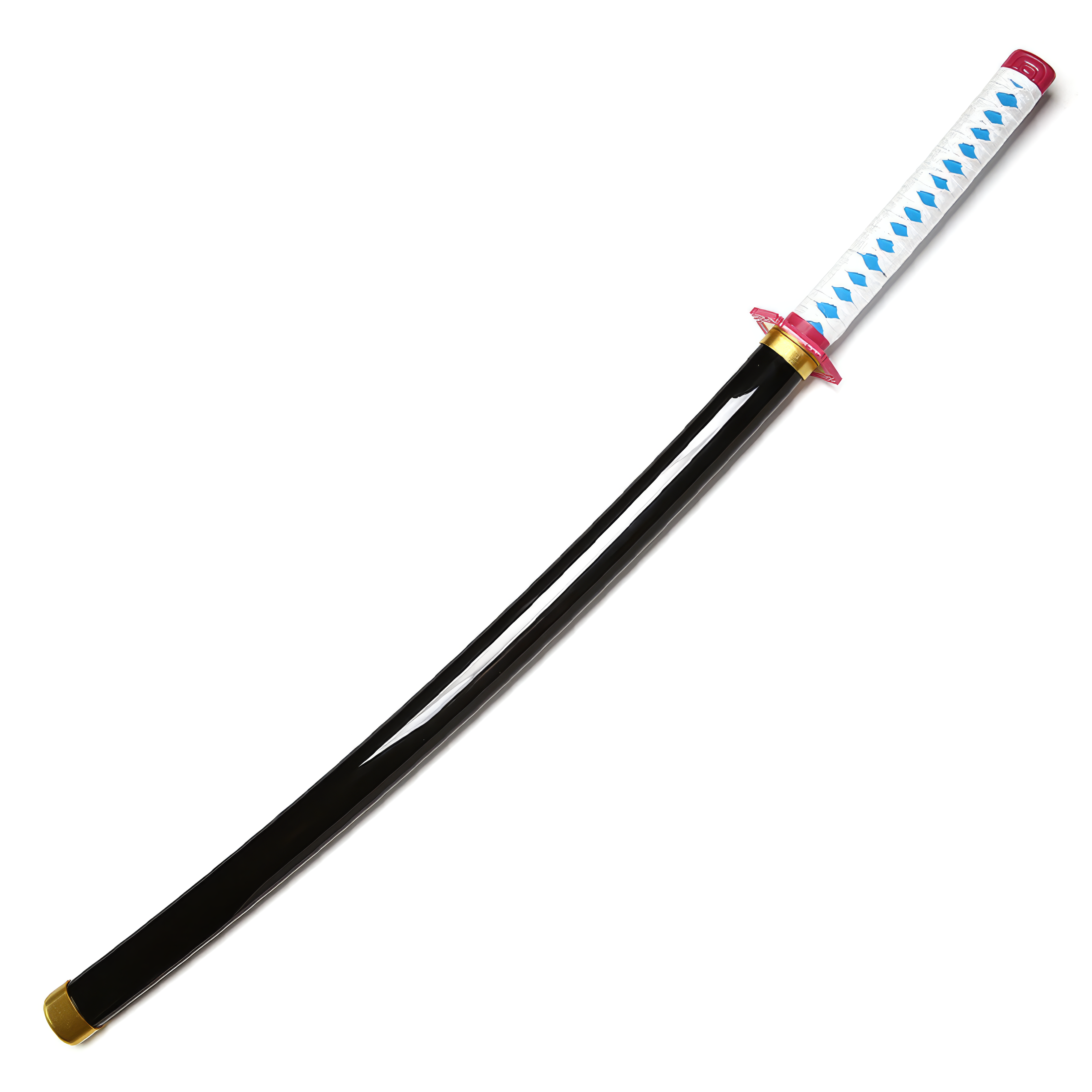 Katana (Sword) Anime: Demon Slayer - Giyu Tomioka Nichirin Katanas Blue Bambo Blade with Plastic Scabbard (39.3 Inch)