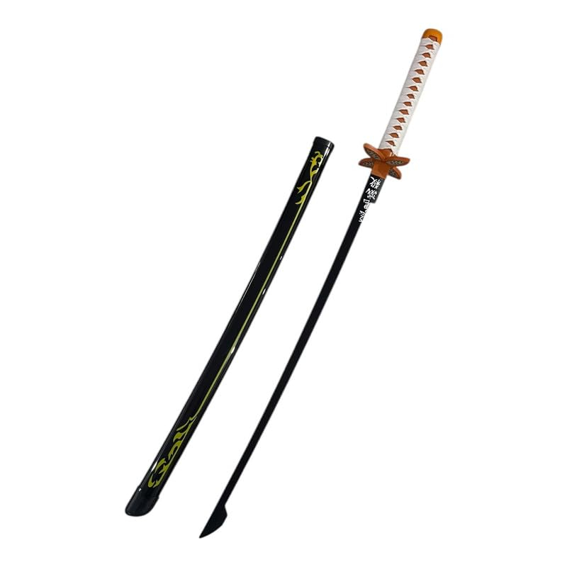 Katana (Sword) Anime: Demon Slayer - Shinobu Kocho Nichirin Katanas Bambo Blade with Black Plastic Scabbard (40 Inch)
