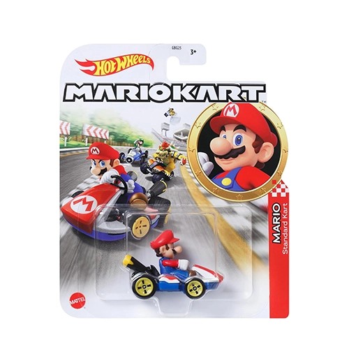 Mattel Hot Wheels Super Mario Die-Cast 1:64, Mario Standard Kart (GBG26 Group GBG25-977A)