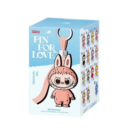 Pop Mart - THE MONSTERS Pin for Love Series-Vinyl Plush Pendant (Blind Box) (N-Z) (CDU14PCS)