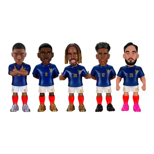 MINIX - Football Stars 5-Pack Sports: Football - France - (Mbappe, Dembele, Barcola, Doue, Cherki) (7 Cm)