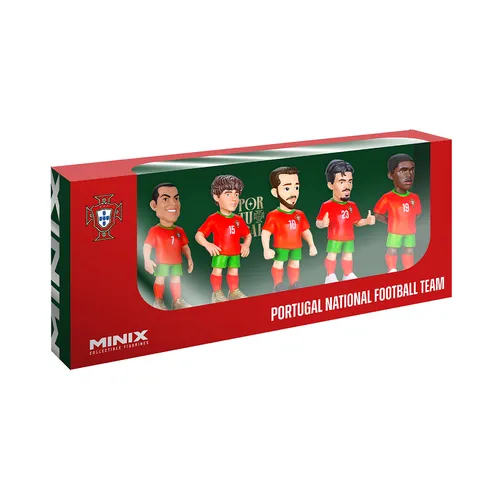 MINIX - Football Stars 5-Pack Sports: Football - Portugal - (Ronaldo, Neves, Silva, Vitinha, Mendes) (7 Cm)