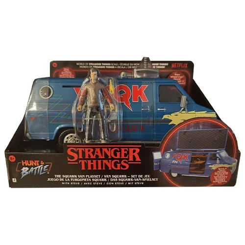 Jazwares Tv Series: Netflix - Stranger Things - The Squawk Van Playset with Steve Harrington Figure (8 Inch) (STRT0072)